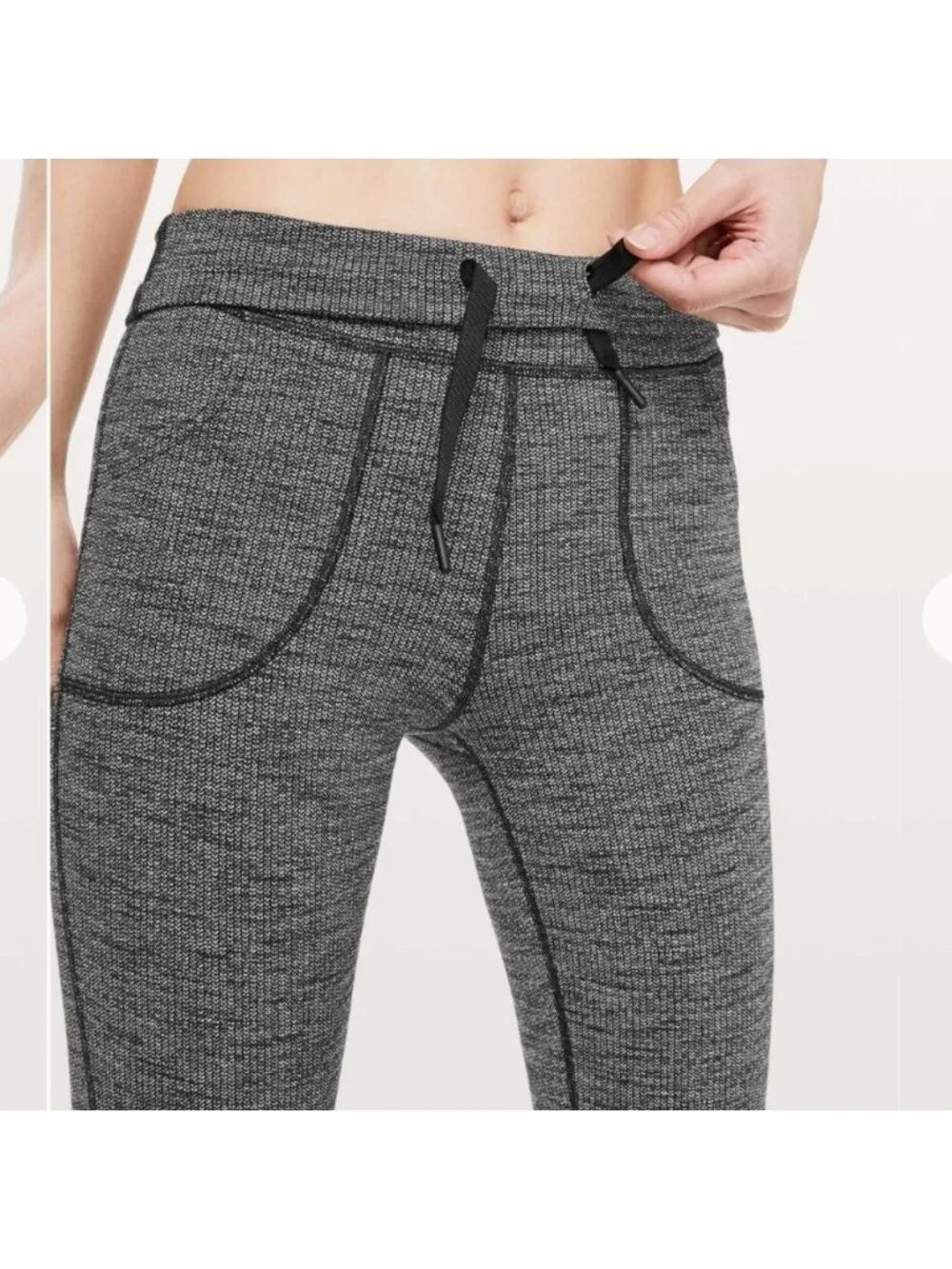Lululemon Skinny Will Pant *Full-On Luon Variegated Knit Blk Heathered B…